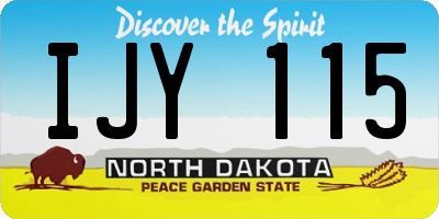 ND license plate IJY115