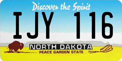 ND license plate IJY116