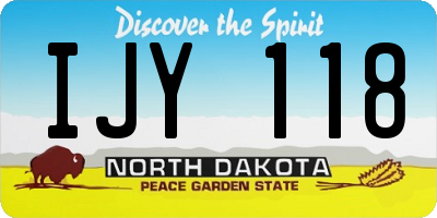 ND license plate IJY118