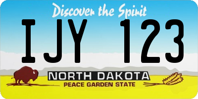 ND license plate IJY123