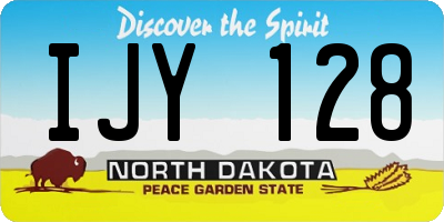 ND license plate IJY128