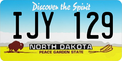 ND license plate IJY129
