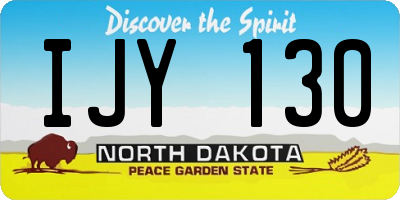 ND license plate IJY130