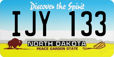 ND license plate IJY133