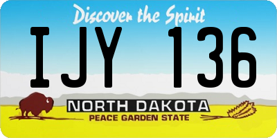 ND license plate IJY136
