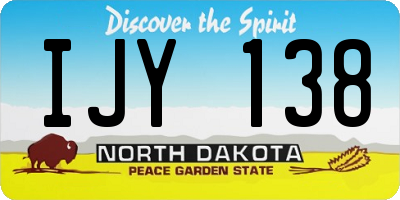 ND license plate IJY138