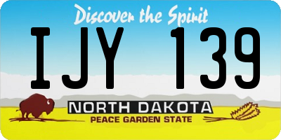ND license plate IJY139