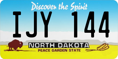 ND license plate IJY144