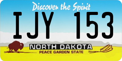 ND license plate IJY153