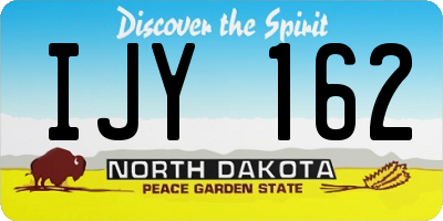 ND license plate IJY162