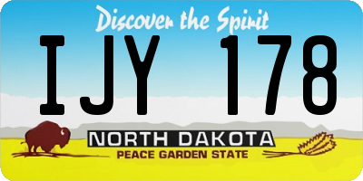 ND license plate IJY178