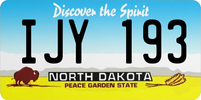 ND license plate IJY193