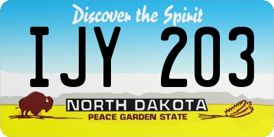 ND license plate IJY203