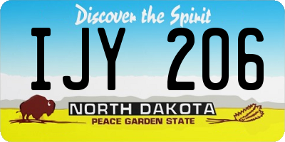 ND license plate IJY206