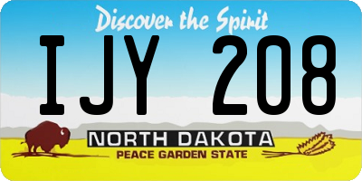 ND license plate IJY208