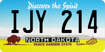 ND license plate IJY214