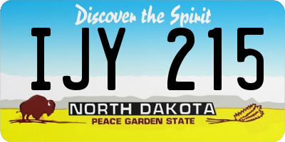 ND license plate IJY215