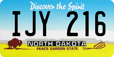 ND license plate IJY216
