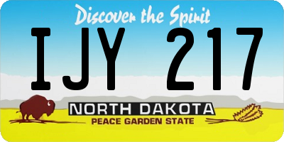 ND license plate IJY217