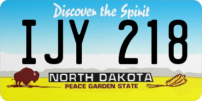 ND license plate IJY218