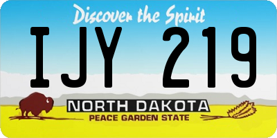 ND license plate IJY219