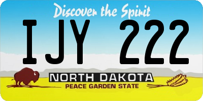 ND license plate IJY222