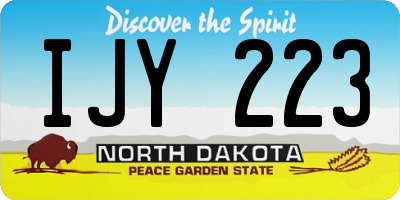 ND license plate IJY223