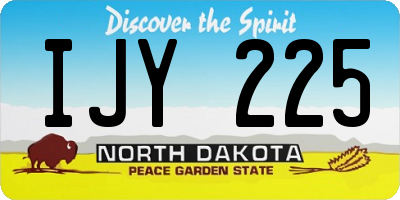 ND license plate IJY225