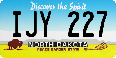 ND license plate IJY227