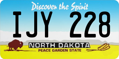 ND license plate IJY228