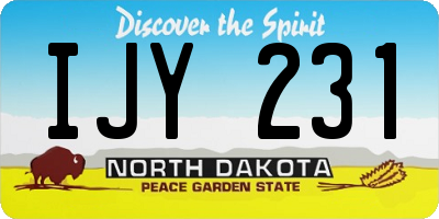 ND license plate IJY231
