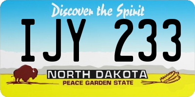 ND license plate IJY233