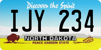 ND license plate IJY234