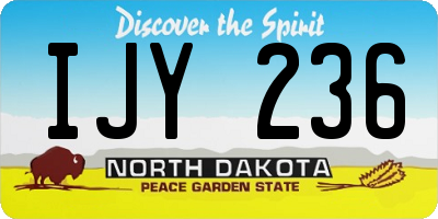 ND license plate IJY236