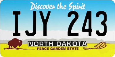 ND license plate IJY243