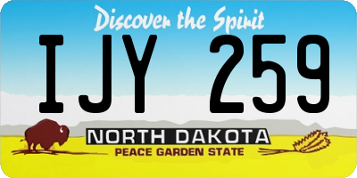 ND license plate IJY259