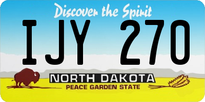 ND license plate IJY270