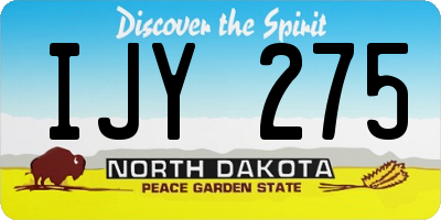 ND license plate IJY275