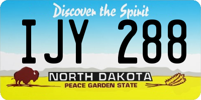 ND license plate IJY288