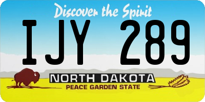 ND license plate IJY289