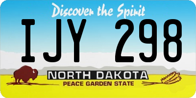 ND license plate IJY298
