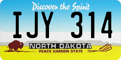 ND license plate IJY314