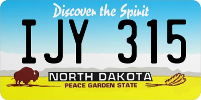 ND license plate IJY315