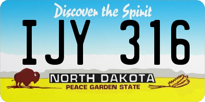 ND license plate IJY316