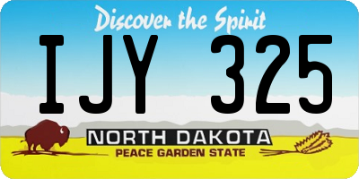 ND license plate IJY325