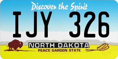 ND license plate IJY326