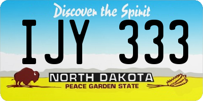 ND license plate IJY333