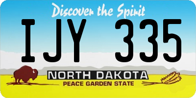 ND license plate IJY335