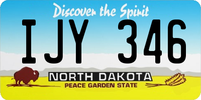 ND license plate IJY346