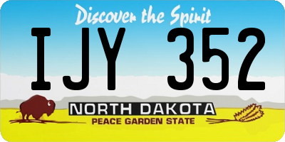 ND license plate IJY352